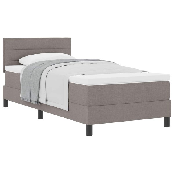 vidaXL Lit à ressorts avec matelas Taupe 90 x 200 cm tissu