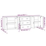 vidaXL Buffets 3 Pièces Blanc Bois d'ingénierie