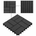 vidaXL Carreau de terrasse 11 Pièces Noir 30 x 30 cm WPC
