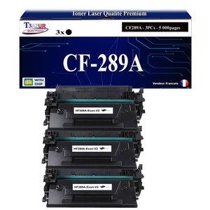 T3AZUR -3x Toners compatibles avec HPCF289A (89A) pour HP LaserJet Enterprise M528dn  M528f  E50145dn  E52645c  E52645dn