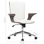 vidaXL Chaise pivotante de bureau Blanc Similicuir et bois courbé
