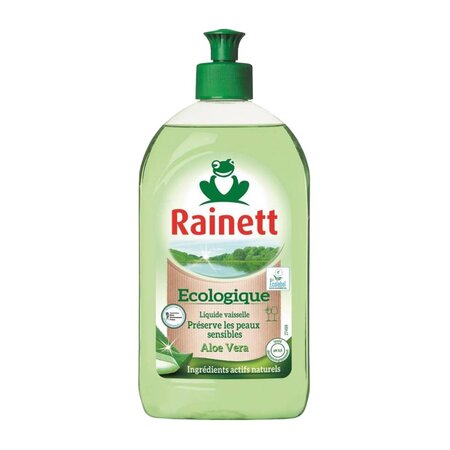 Rainett Écologique Liquide Vaisselle pour Peaux Sensibles à l’Aloe Vera 500ml (lot de 8)