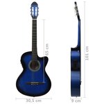 vidaXL Guitare découpée classique occidentale égaliseur 6 cordes Bleu