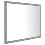 vidaXL Miroir à LED de salle de bain Gris béton 60x8 5x37 cm Acrylique