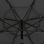 Vidaxl parasol à 3 niveaux avec mât en aluminium anthracite 3 5 m