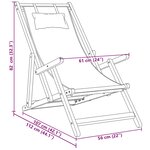 vidaXL Chaises de plage pliantes lot de 2 bleu blanc tissu bois massif