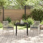 vidaXL Chaise de jardin 2 Pièces Gris clair 55 x 53 x 85 cm polyrotin