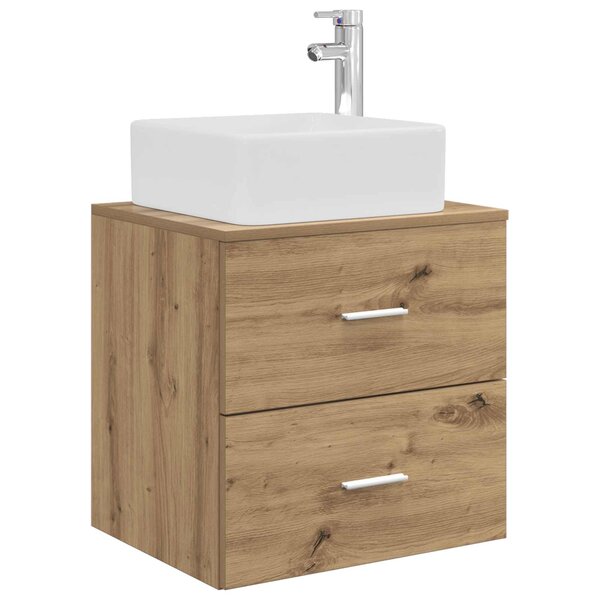 vidaXL Vanité de lavabo mural Chêne artisanal 49 5 x 41 x 63 cm