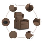 vidaXL Fauteuil inclinable Marron Tissu