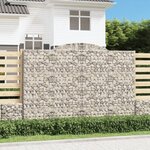 vidaXL Paniers à gabions arqués 3 Pièces 300x30x200/220 cm fer galvanisé