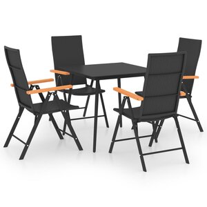 vidaXL Ensemble à manger de jardin 5 Pièces noir et marron