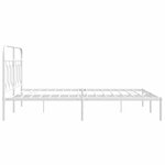 vidaXL Cadre de lit métal avec tête de lit blanc 140x190 cm