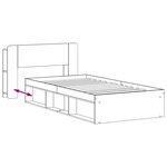 vidaXL Cadre de lit avec rangement Sonoma gris 75 x 190 cm