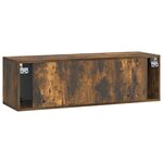 vidaXL Meuble TV mural Chêne fumé 98 x 31 x 30 cm Bois d'ingénierie