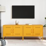 vidaXL Meubles TV 2 Pièces jaune moutarde 68x39x50 5 cm acier