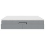 vidaXL Lit avec rangement et matelas Gris clair 200 x 200 cm Polyester