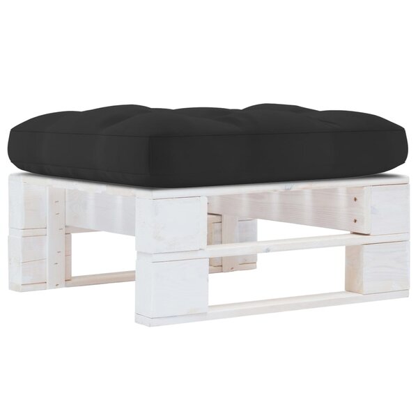 vidaXL Pouf palette de jardin Bois de pin imprégné de blanc