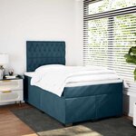 vidaXL Sommier à lattes de lit et matelas bleu 120x200 cm velours