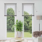 vidaXL Store de Fenêtre avec des rideaux Manuel Argent Aluminium