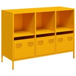 vidaXL Buffet jaune moutarde 101 5x39x73 5 cm acier laminé à froid