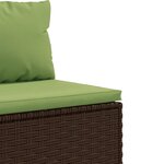 vidaXL Salon de jardin 6 Pièces avec coussins Marron Résine tressée
