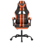 vidaXL Chaise de jeu pivotante repose-pied Noir et orange Similicuir