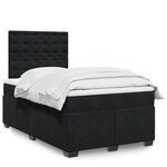 vidaXL Sommier à lattes de lit avec matelas Noir 120x200 cm Velours