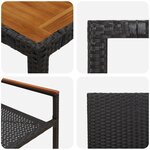 Ensemble de Salle à Manger de Jardin 5 pièces vidaXL Poly Rattan Noir