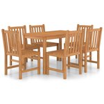 vidaXL Ensemble de salle à manger de jardin 7 pièces 120 x 70 cm en bois de teck massif