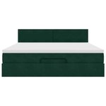 VidaXL Cadre de lit ottoman avec matelas vert foncé 180x200 cm velours