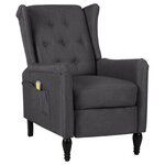 vidaXL Fauteuil de massage inclinable Gris foncé Tissu