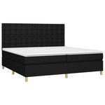 vidaXL Sommier à lattes de lit et matelas et LED Noir 200x200 cm Tissu