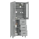 vidaXL Buffet haut Sonoma gris 69 5x34x180 cm Bois d'ingénierie
