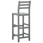 vidaXL Tabourets de bar lot de 4 gris bois d'acacia massif