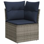 vidaXL Salon de jardin 10 Pièces avec coussins gris résine tressée