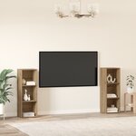 vidaXL Ensemble meuble TV 2 Pièces Chêne artisan 107 x 35 x 37 cm