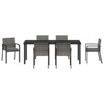 vidaXL Ensemble de salle à manger pour jardin 6 Pièces Gris Poly rotin