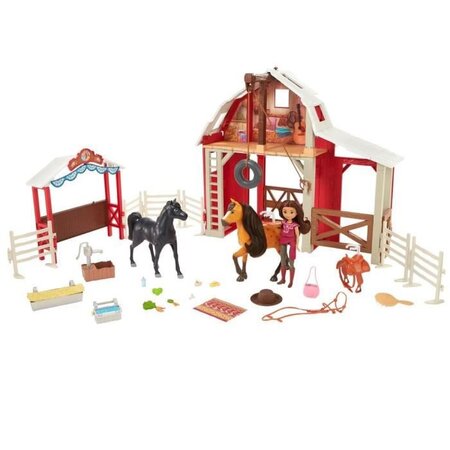 Spirit l'indomptable - coffret centre équestre deluxe  poupée lucky et cheval spirit - accessoire poupée - des 3 ans