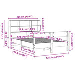 vidaXL Lit bibliothèque sans matelas blanc 120x190 cm bois pin massif