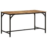 vidaXL Table à manger 140x70x75 cm bois de manguier massif brut