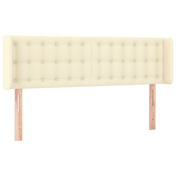 vidaXL Tête de lit avec oreilles Crème 147x16x78/88 cm Similicuir