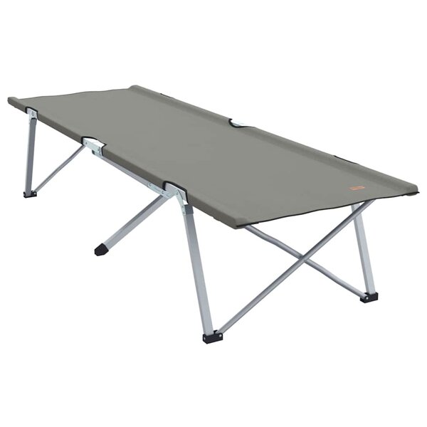 vidaXL Lit de camping pliable avec sac de transport  gris  en tissu Oxford 600D.