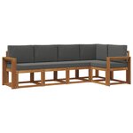 vidaXL Ensemble de canapés d'extérieur 5 pc Naturel et Anthracite