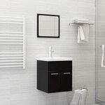 vidaXL Ensemble de meubles de salle de bain 2 Pièces Noir Aggloméré