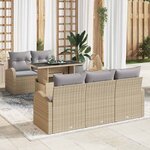 vidaXL Ensemble de canapé de jardin 6 Pièces Beige 100 x 55 x 73 cm
