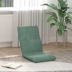 vidaXL Fauteuil de sol ajustable Vert Mer Velours
