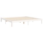 vidaXL Cadre de lit avec tête de lit blanc Super King Size bois massif