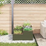 Jardinière vidaXL 100x100x48 cm Vert olive Acier