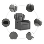 vidaXL Fauteuil inclinable en tissu gris foncé