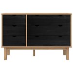 vidaXL Armoire à tiroirs avec tiroir OTTA Noir 111 x 43 x 73 5 cm